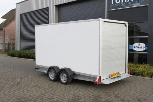 Plateau porte-engin abaissable TOHACO à suspensions pneumatiques - 370x150 cm - PTAC 3500 Kg - 2 essieux freinés - Référence MCALU PRO FW150 - Modèle MA235/3715_2