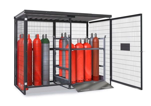 Local robuste galvanisé avec portes verrouillables pour bouteilles de gaz
