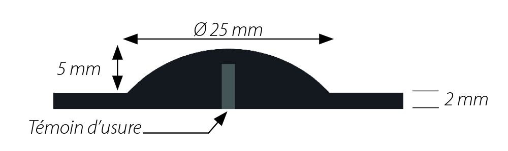 Dalle podotactile en caoutchouc à coller - intérieur/extérieur - 800x420 mm - Norme NFP 98-351_2