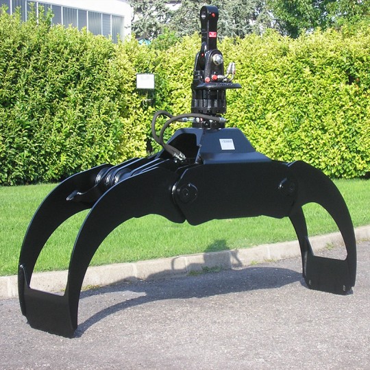 Grappin pour exploitation forestière compatible avec mini-pelles et tracteurs