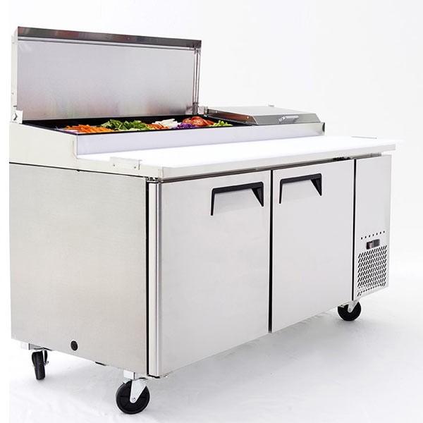 At-mpf8202 - table de préparation à pizza 2 portes - capacité 570L - plan polyéthylène ou granit - température +1/+8°C_2