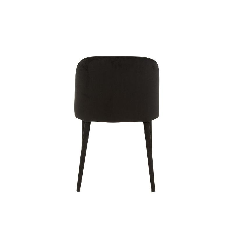 Chaise de réunion CHEZA noire - Tissu aspect velours, piétement métallique, dimensions 58x51x80 cm_2