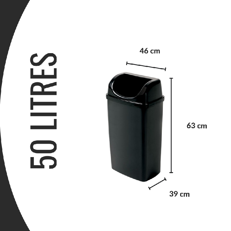 Sac poubelle noir - 50L - lot de 250 sacs - PEBD ultra résistant avec lien de fermeture_2