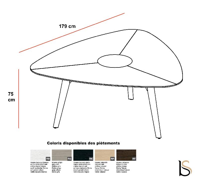 Table de réunion triangulaire Rail en bois- Bralco - Oui, Chêne blanc_2
