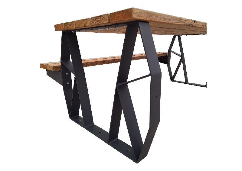 Table pique nique avec 1 banquette Kompose en Pin - Table Lg : 194 cm - Plateau La : 76.5 cm - Assise Ht : 44 cm_2