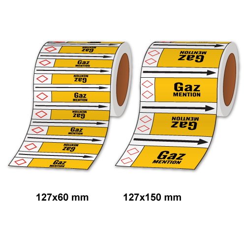 Étiquettes adhésives de Marqueur de tuyauterie Gaz_2