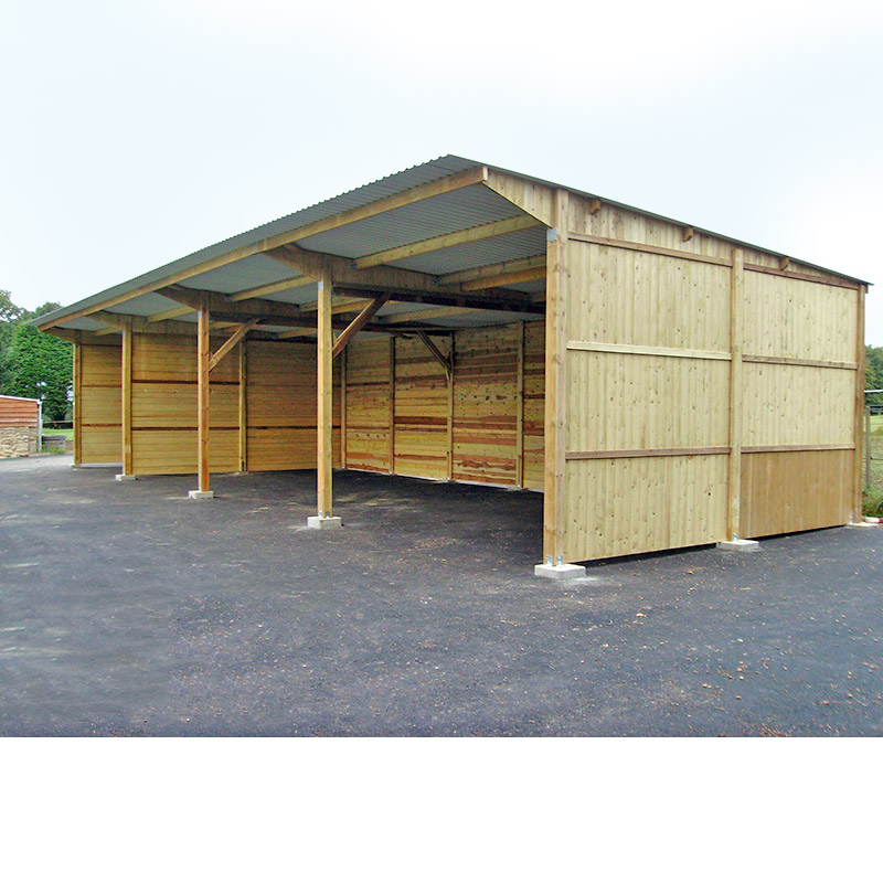 Abri de stockage / structure en bois / toiture en bacacier / bardage en bois_2