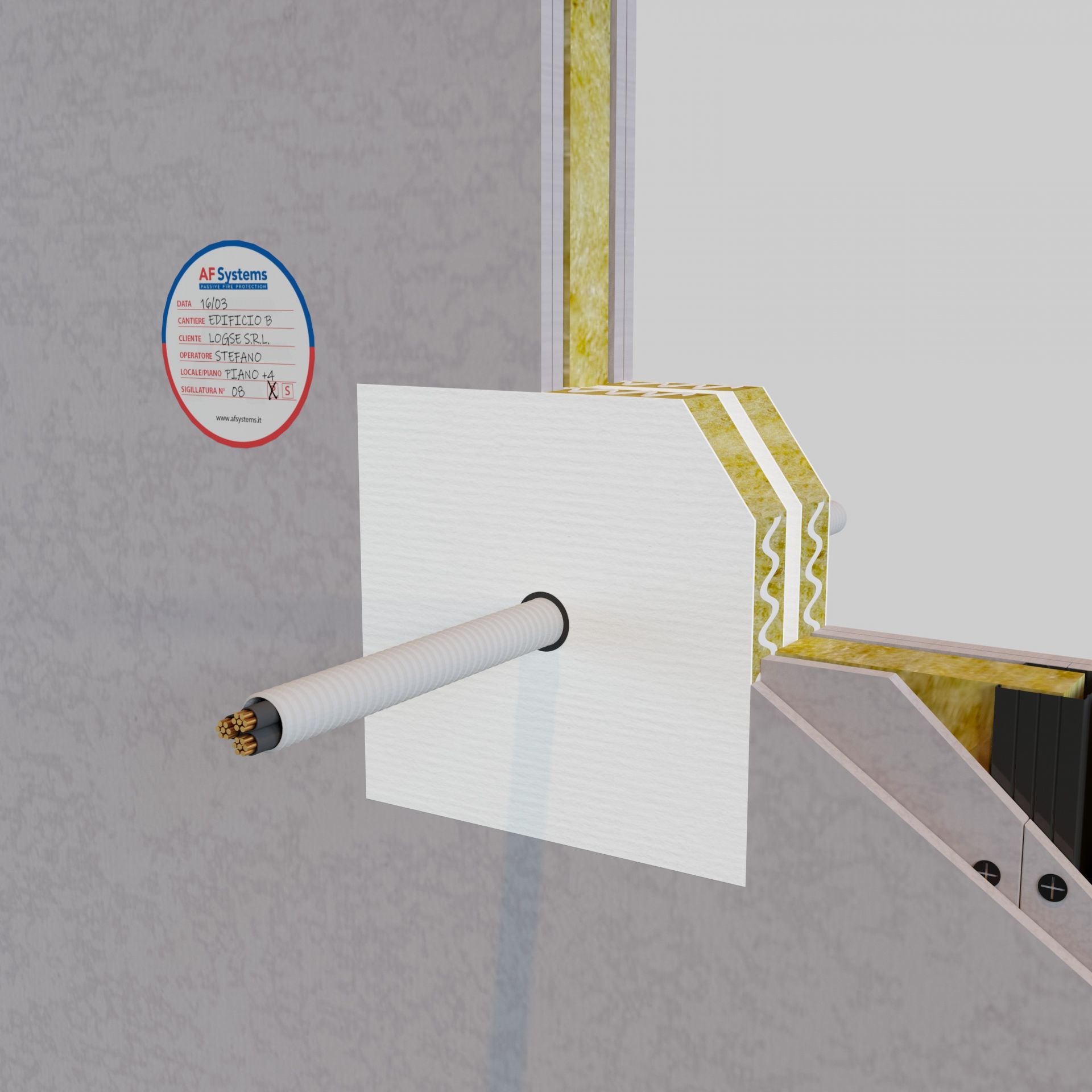 Bande coupe-feu - AF Sleeve B3 intumescente certifiée EN 1366-3 - EI 180 pour tuyaux combustibles et trous de coffrages_2