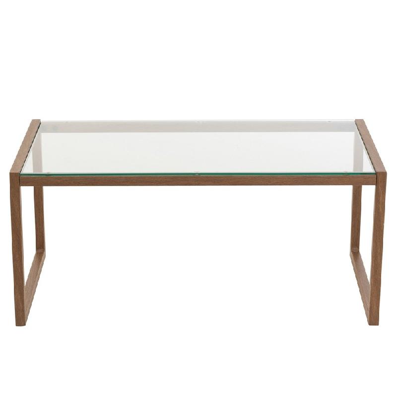 LIVIE - Table basse rectangulaire en métal et verre marron foncé - Design épuré_2