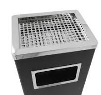 Poubelle cendrier Niel - rectangulaire en métal ou inox avec liner en acier galvanisé_2