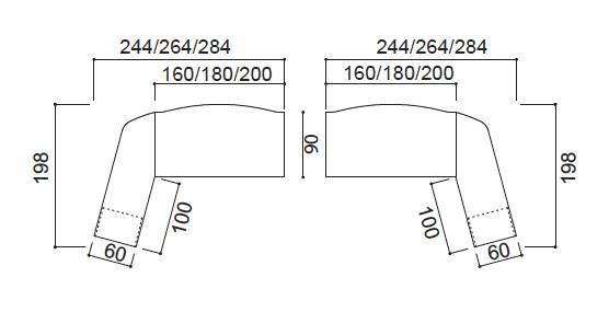 Bureau X time Stop avec retour et caisson - Quadrifoglio. - 244, Noyer canaletto, Droite_2