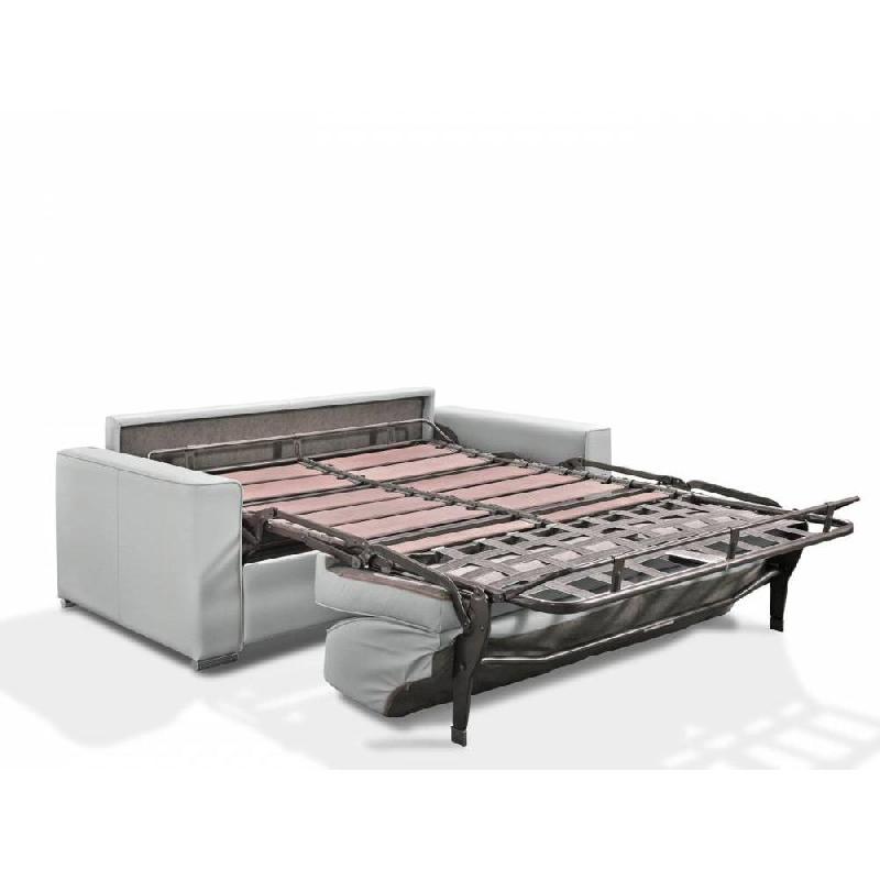 Canapé convertible PREMIUM 160 cm - Sommier à lattes RENATONISI - Matelas BULTEX - Gris clair_2