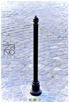 01.052.Sc - Potelets fixes Zano - Acier noir ou inoxydable - Hauteur 125cm - Poids 10kg_2