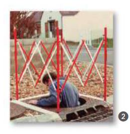 Barrière de chantier extensible en polyéthylène haute densité - Multigate - balisage 2 m, transportable et rétroréfléchissante_2