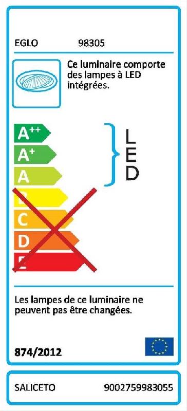 Kit 1 spot à encastrer orientable Saliceto LED intégrée - 4000K - rond blanc - aluminium - EGLO_2