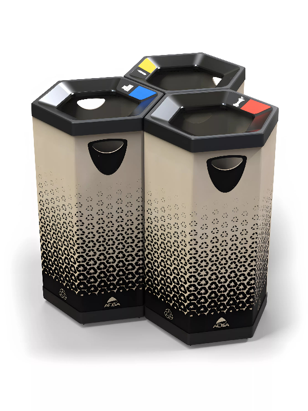 Poubelle de tri sélectif et recyclage en carton - 100 L_2