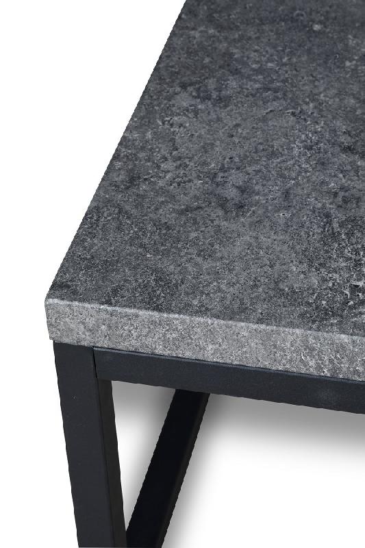 Table basse carrée 54 x 54 cm - métal noir et plateau mélaminé finition béton_2