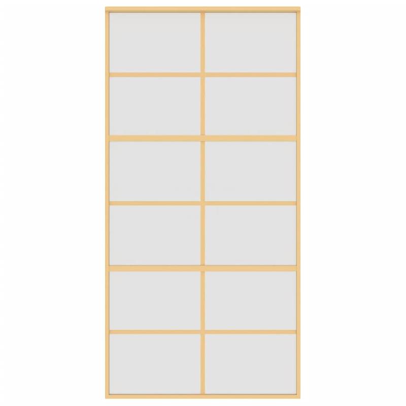 Vidaxl porte coulissante doré 102,5x205 cm verre esg dépoli aluminium 155171_2