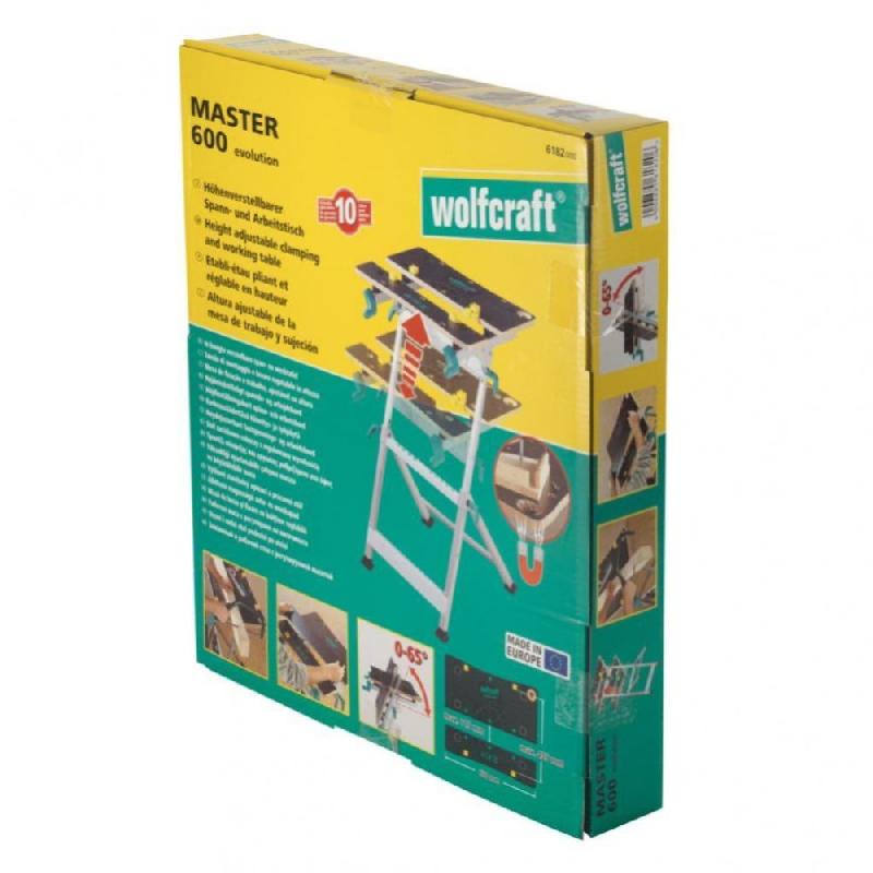 Établi pliant WOLFCRAFT Master 600 - 65 x 53 cm, réglable en hauteur, inclinable et avec rallonge_2