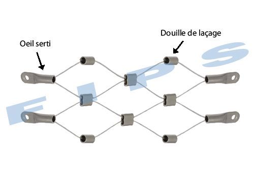 Panneaux de filet en inox 316 avec mailles horizontales ou verticales