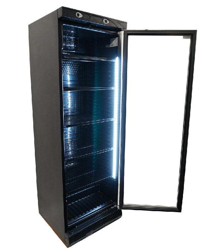 Réfrigérateur 1 porte en verre 382l noir sans canopy l595 7464.0094 COMBISTEEL_2