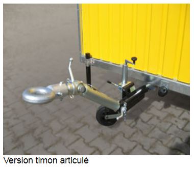 Remorque abri de chantier à 1 essieu non freiné, PTC 750 kg PV 490 kg - ECIM - Réf. AC 35 TA 075 SF_2