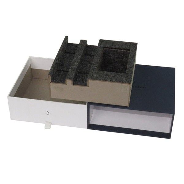Boîte cadeau à tiroir noir pour emballage personnalisé