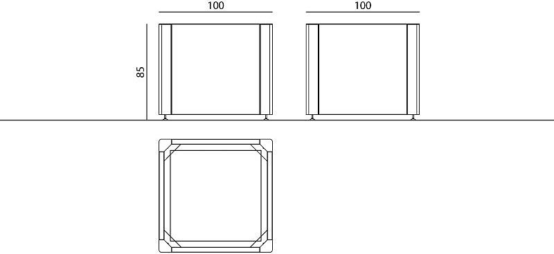 Lido 130206 - Jardinière en acier verni - Komserwis - Hauteur 102 cm_2
