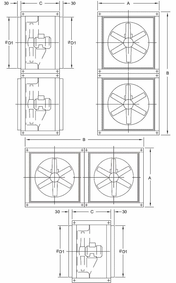 Cjtht-90-4t-4/duplex-cat2 - ventilateur Atex Recer - extracteur de fumées 1430 tr/min_2