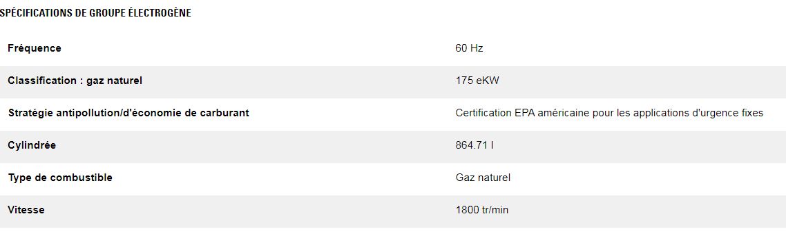 Dg175 gc (triphasé) groupes électrogènes industriel à gaz - caterpillar -  classification gaz naturel 175 kw_2