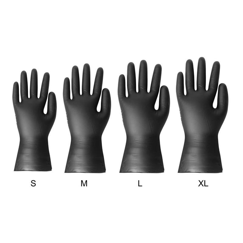 Gants vinyle non poudrés noirs XL (lot de 100) | Hygiplas - FJ748-XL_2