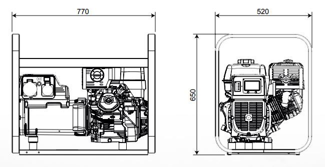 GE 7000 HBM - Groupe électrogène portatif Mosa - 5.5 kVA - Moteur Honda - Fréquence 50 Hz_2