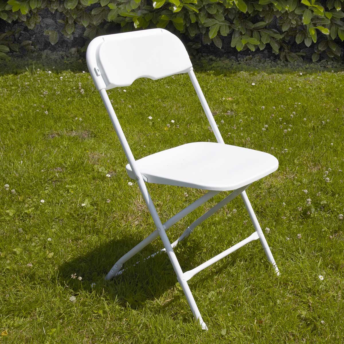 Lot de 6 chaises pliantes de réception - structure en acier et dossier PEHD - usage professionnel intérieur/extérieur_2