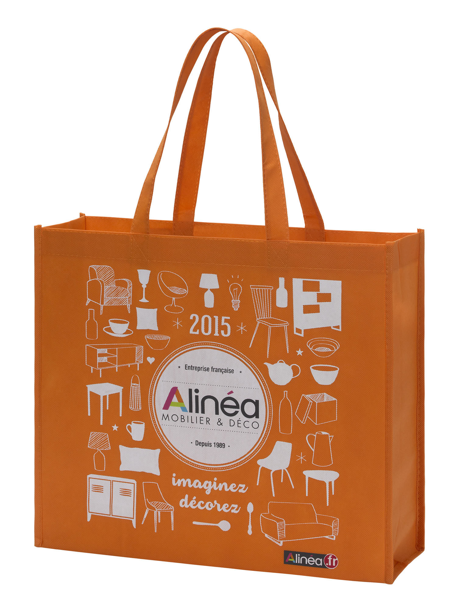 Sac cabas réutilisable - Polypropylène non tissé 110 g/m² - sans lamination - Réf : FRAALICAN2S_2