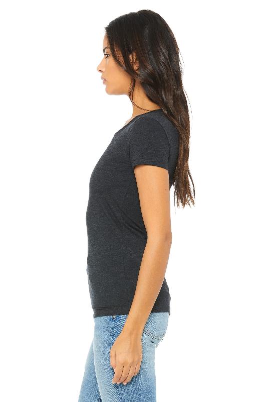 T-shirt femme triblend col rond - Bella + Canvas - Réf: BE8413 - Confort et douceur du textile - Charcoal Black Triblend_2