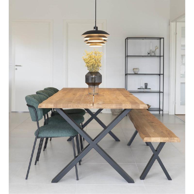 Chaise de repas Alicante tissu vert foncé - design scandinave - empilable_2