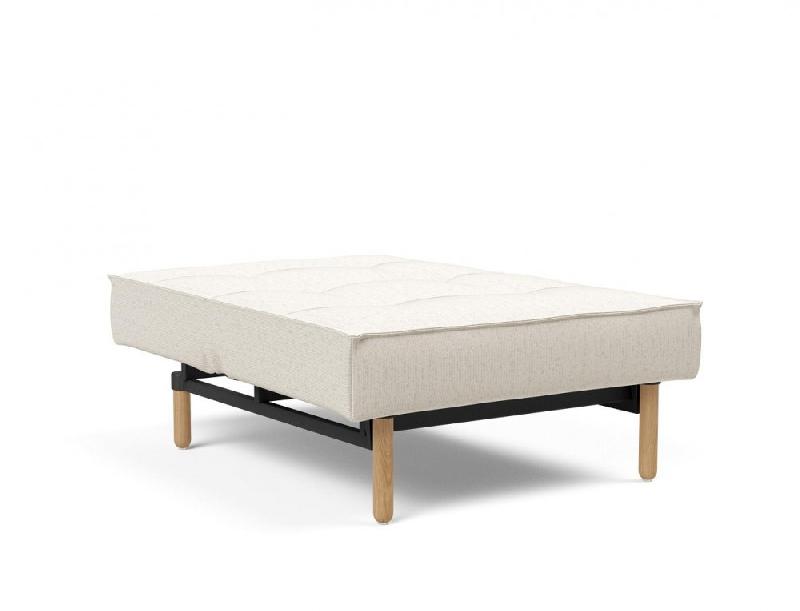 Innovation Living - Fauteuil Splitback Styletto Convertible Lit 90x115 cm - Pieds Obus Naturel - Tissu Bouclé Off White_2
