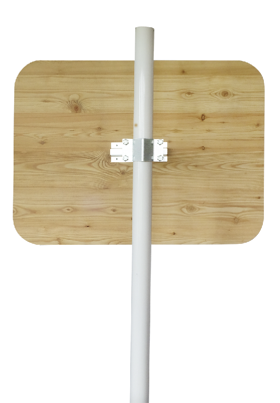 Miroir routier conforme - Gamme Jura - Diamètre 600 mm - Réflecteur Inox Poli - Cadre Bois Mélèze - Vision à 90°_2