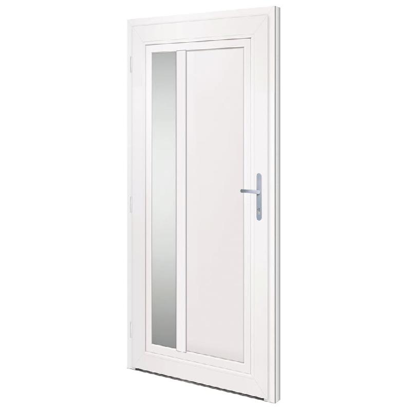 Vidaxl porte d'entrée blanc 98x200 cm pvc 3157094_2