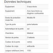 201547w - Armoire de sécurité coupe-feu 90 min EN 14770-1, W-126-O, One-Touch, 6 bacs-tiroirs_3