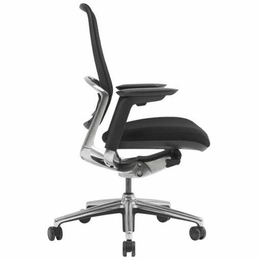 Fauteuil de bureau ergonomique YOKO - neuf - système synchrone, support lombaire réglable, accoudoirs 4D - aluminium chromé_2
