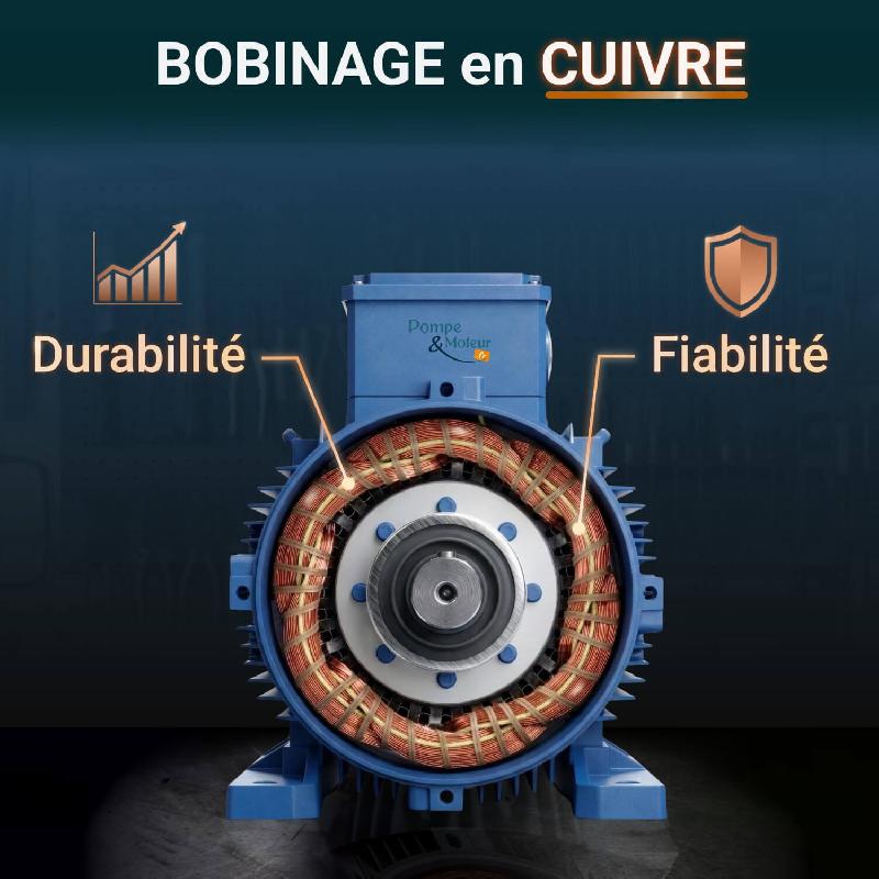 Moteur électrique Triphasé 400/700v 7,5 Kw 3000 Tr/min  - Ms132s224b35 Bride B35 - Bobinage Cuivre_2
