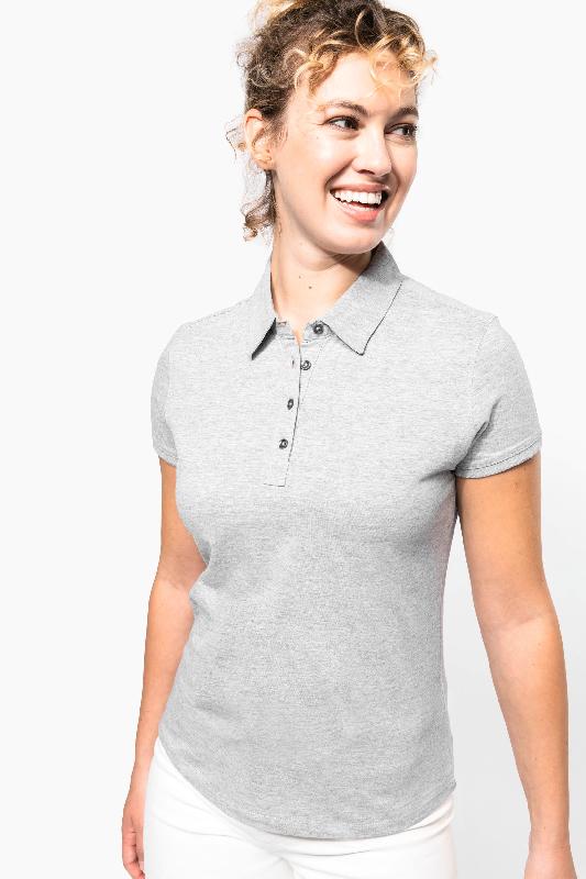 Polo jersey manches courtes femme - Réf: K263 - Kariban - 100% coton peigné - Col chemise élégant_2