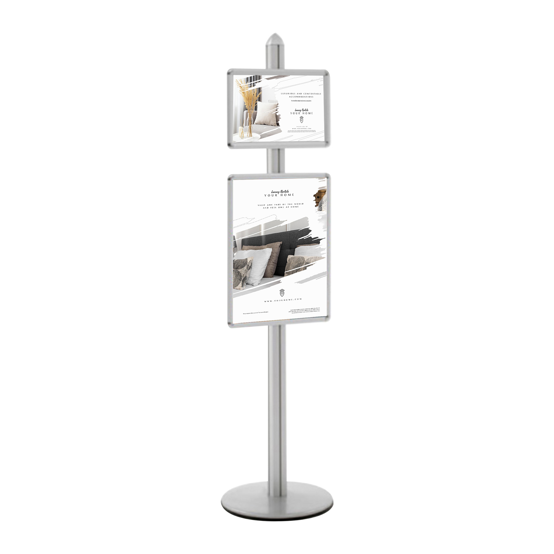 Présentoir Visual-Displays® gris alu - 1 cadre A3 et 1 cadre A2 - Réf : 214604_2