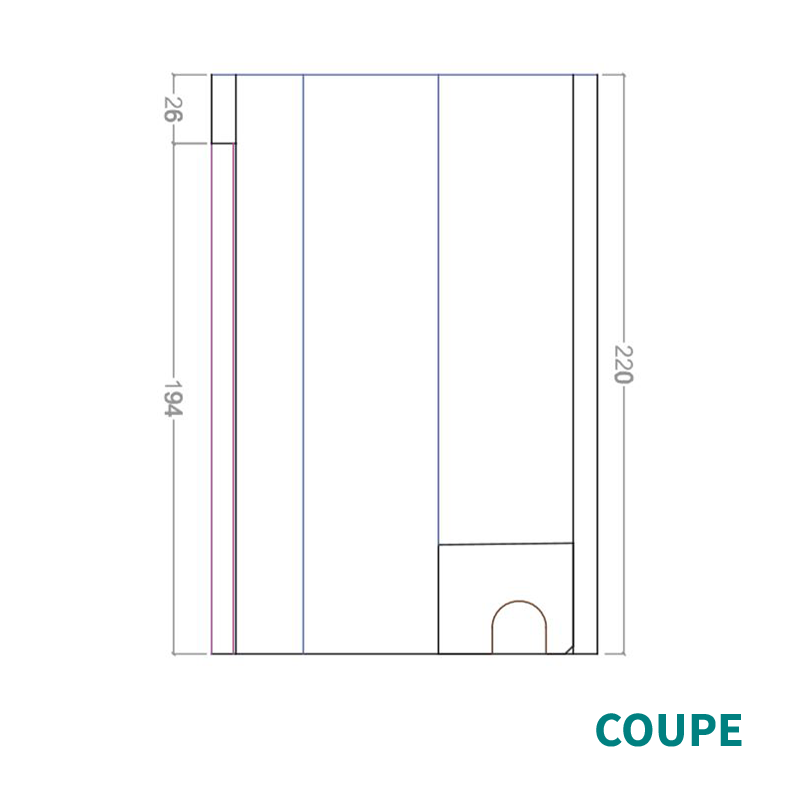 KIT CABINE HAMMAM À CARRELER RIAD 3 - 168X143 - 3 PLACES_2