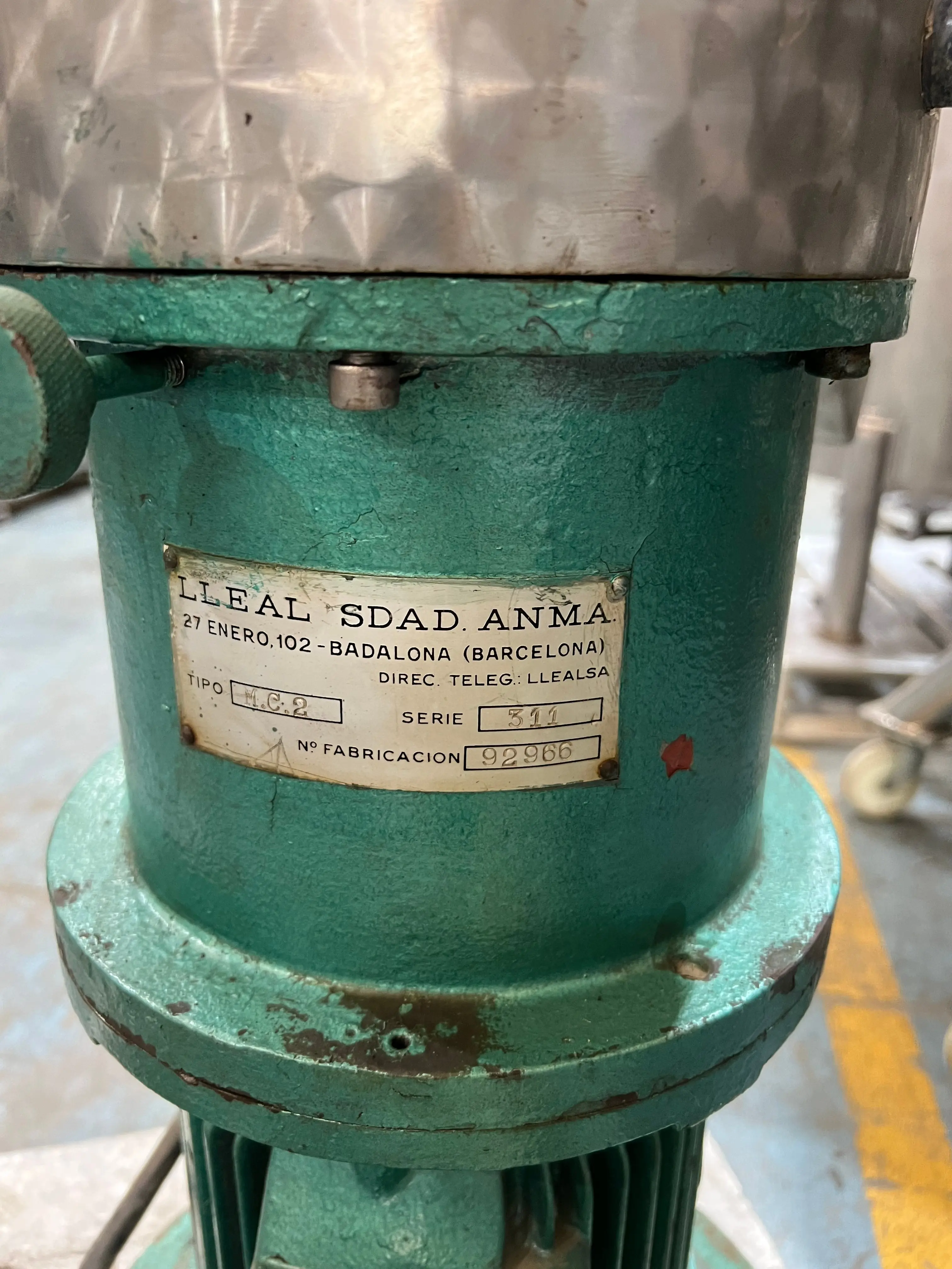 Broyeur Colloïdal Type Mc2 En Acier Inoxydable D'Occasion LLEAL - Référence : C10080_2