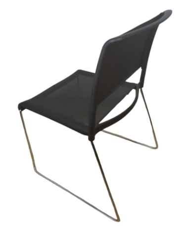Chaise de réunion Wilkhahn Aline 230 - d'occasion - empilable, assise et dossier en résille noire, piètement en aluminium_2