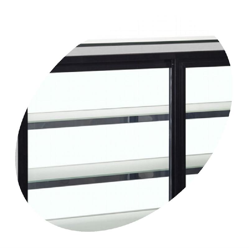 Comptoir réfrigéré LCT-F - façade vitrée plane - éclairage LED - finition inox - Référence LCT900F/BLACK_2