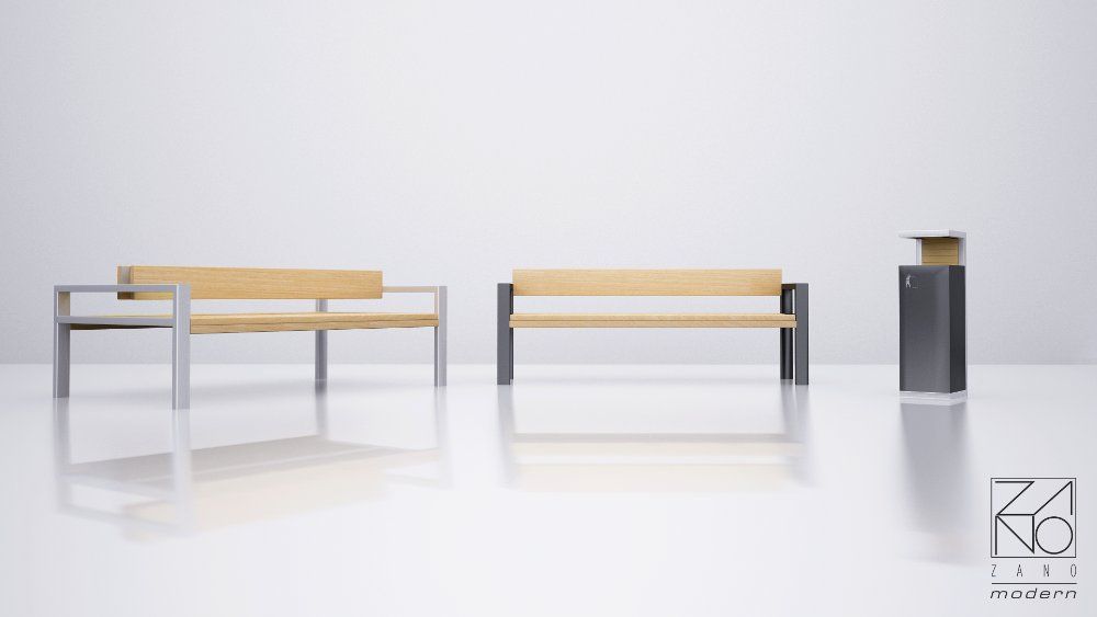 Poubelle publique Pavo 03.063.1 - Zano - 47 L - Lattes bois et acier noir ou inoxydable_2