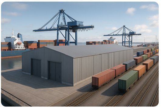 Entrepôt logistique démontable - Stockage palettes, flux rapides, e-commerce - Installation express, structure acier robuste_2